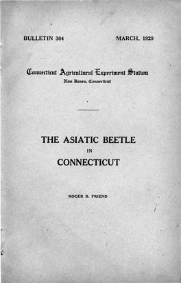 The Asiatic Beetle in Connecticut