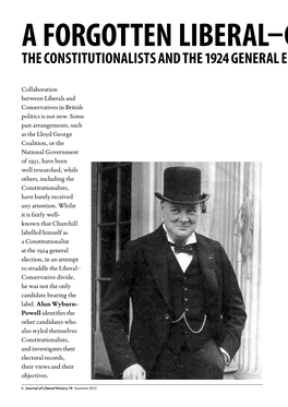 The Constitutionalists and the 1924 General Election – a New Party Or a Worthless Coupon?