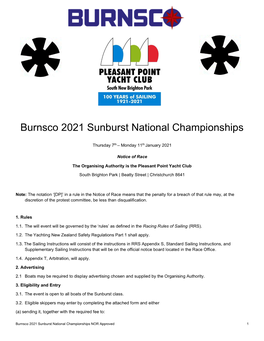 Burnsco 2021 Sunburst National Championships