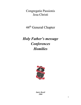 Holy Father's Message Conferences Homilies