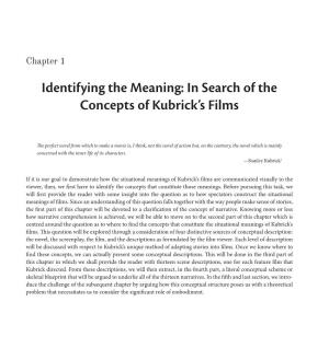 Identifying the Meaning: in Search of the Concepts of Kubrick's Films
