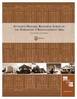 Intensive Historic Resources Survey of the Normandie 5 Redevelopment Area Los Angeles, California