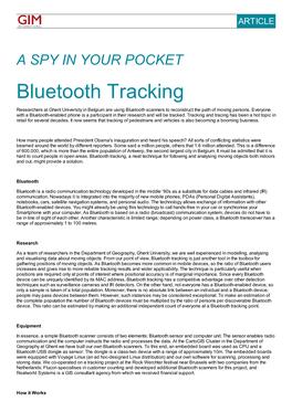 Bluetooth Tracking