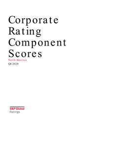 Corporate Rating Component Scores North America Q4 2020