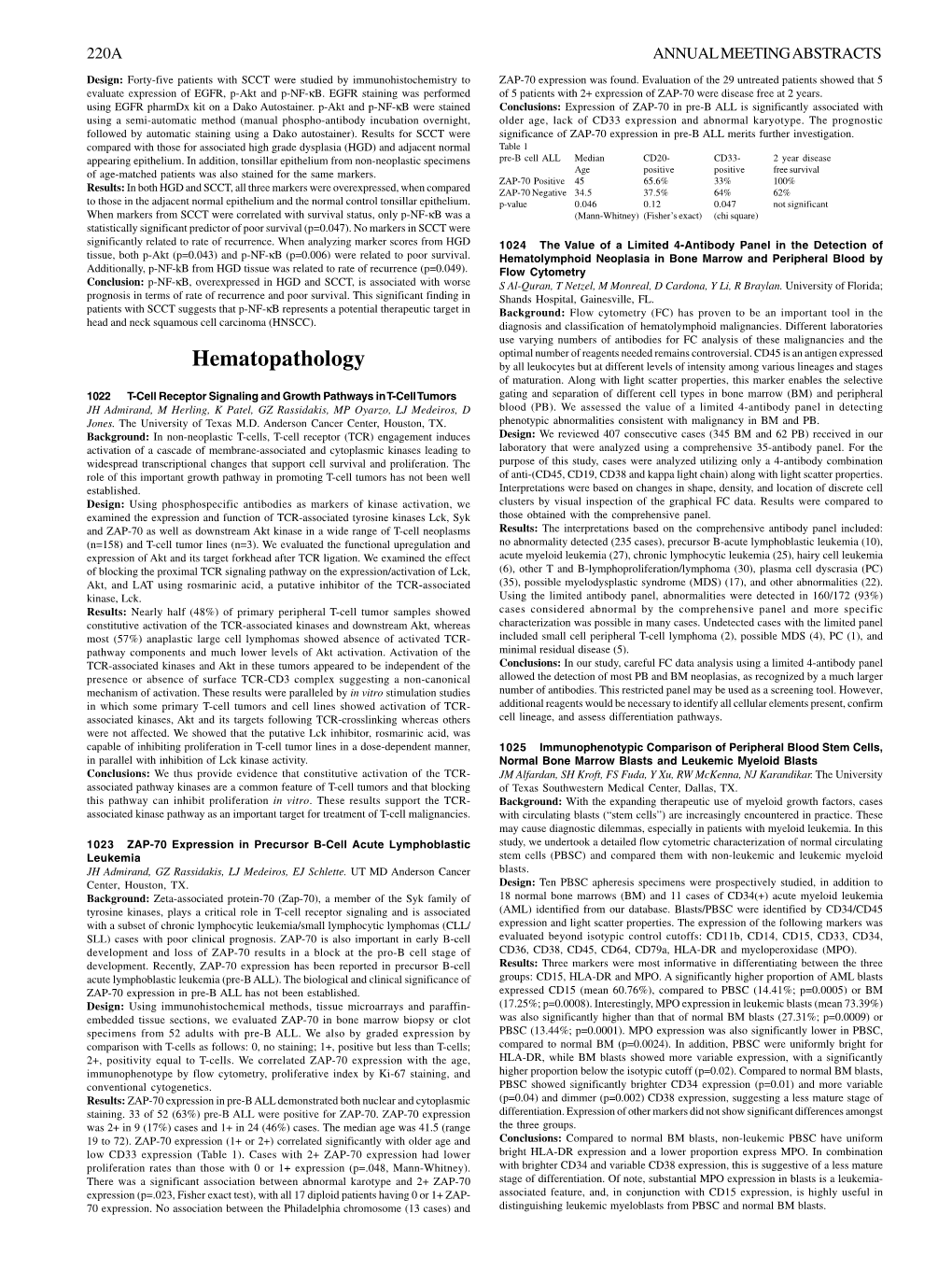 Hematopathology by All Leukocytes but at Different Levels of Intensity Among Various Lineages and Stages of Maturation