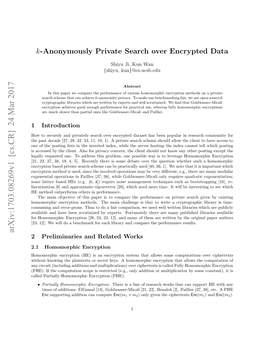 K-Anonymously Private Search Over Encrypted Data