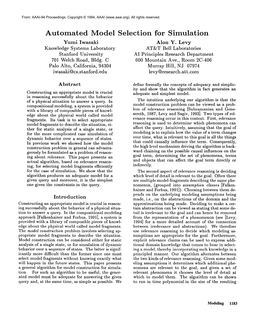 1994-Automated Model Selection for Simulation