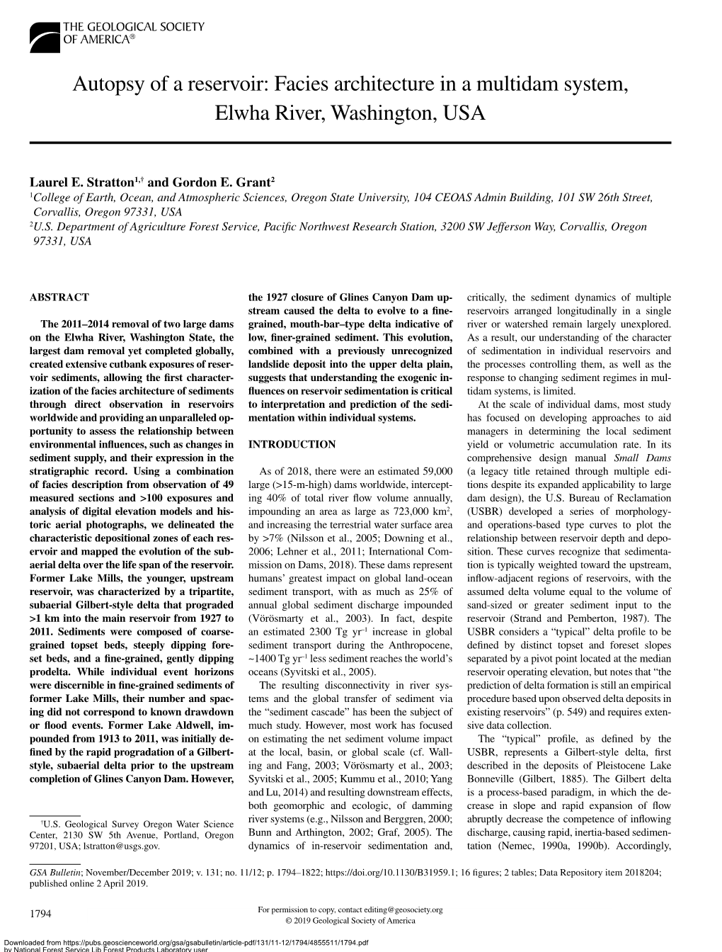 Autopsy of a Reservoir: Facies Architecture in a Multidam System, Elwha River, Washington, USA