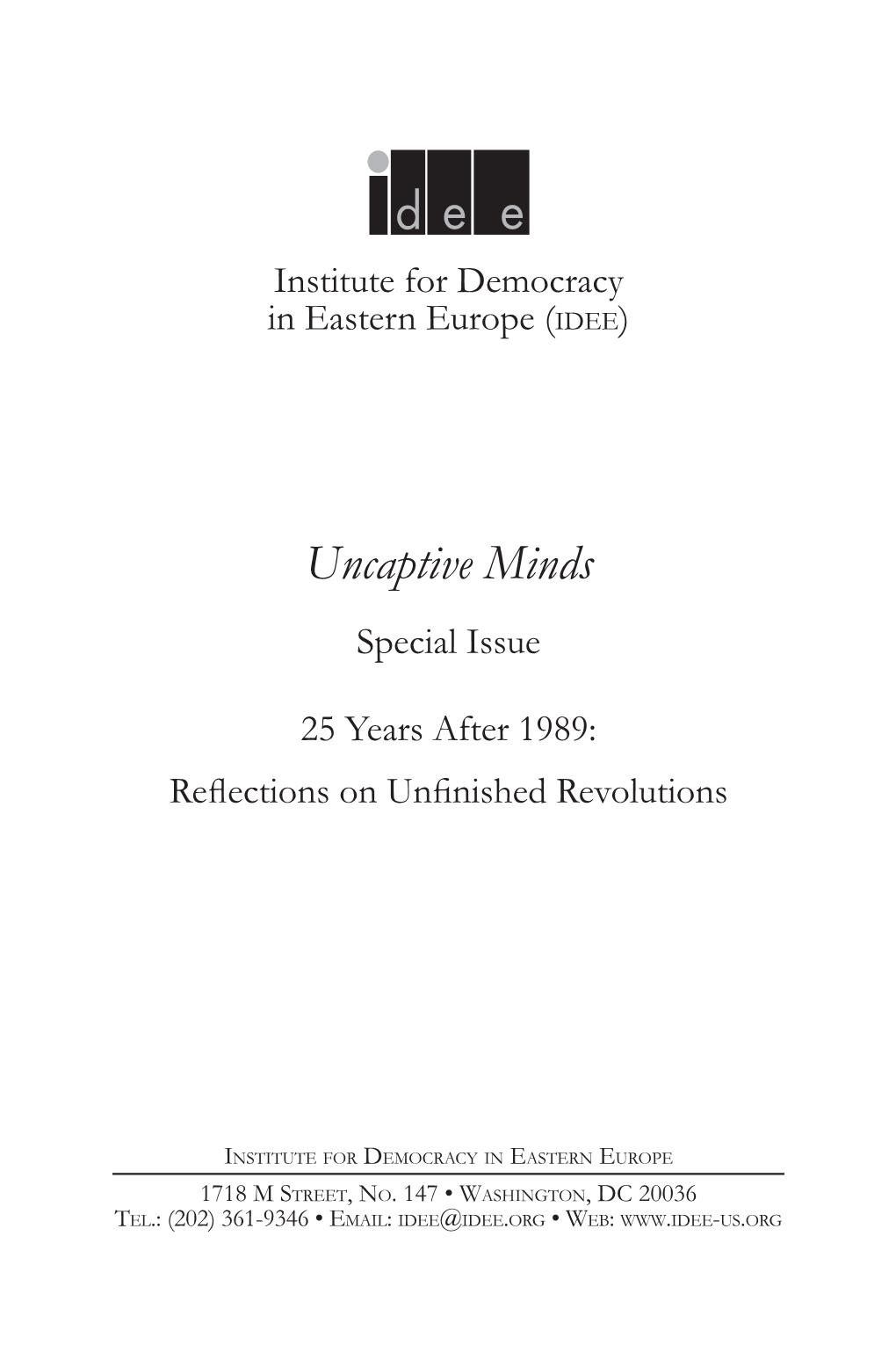 Uncaptive Minds Special Issue