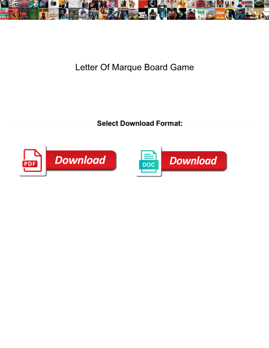 Letter of Marque Board Game