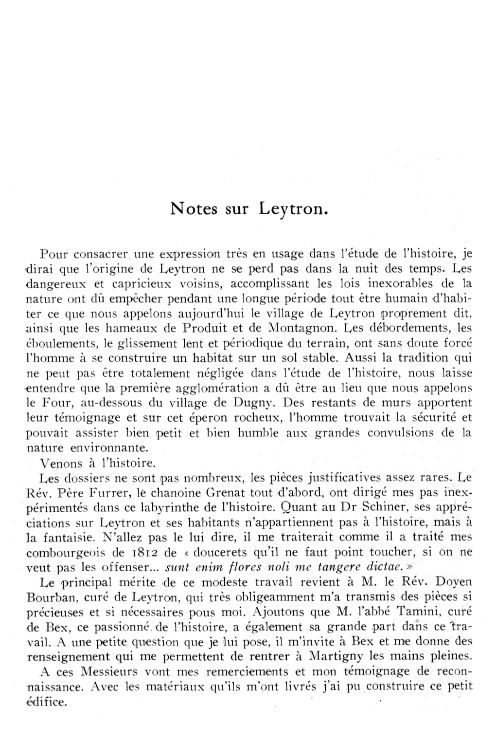 Notes Sur Leytron