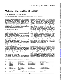 Molecular Abnormalities of Collagen