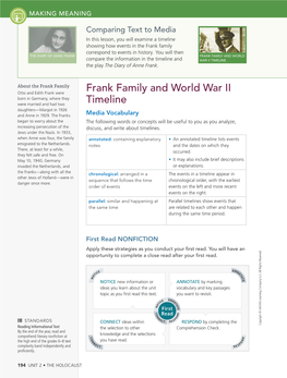 Frank Family and World War II Timeline 197