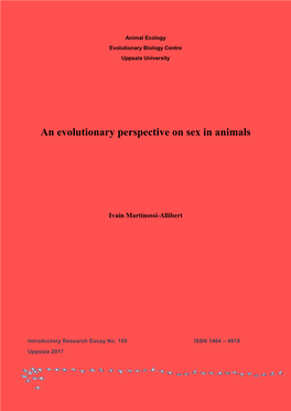 An Evolutionary Perspective on Sex in Animals