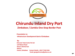 Chirundu Inland Dry Port Zimbabwe / Zambia One-Stop Border Post