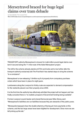 Merseytravel Braced for Huge Legal Claims Over Tram Debacle