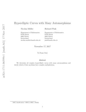 Hyperelliptic Curves with Many Automorphisms