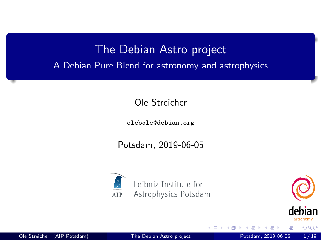 A Debian Pure Blend for Astronomy and Astrophysics
