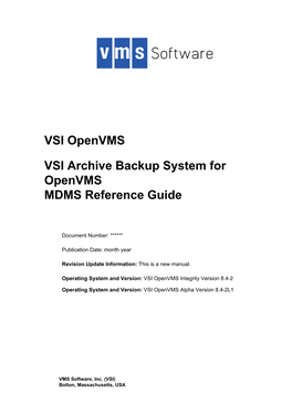 MDMS Reference Guide