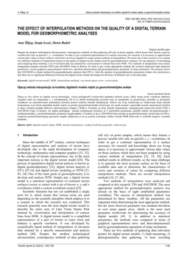 The Effect of Interpolation Methods on the Quality of a Digital Terrain Model for Geomorphometric Analyses