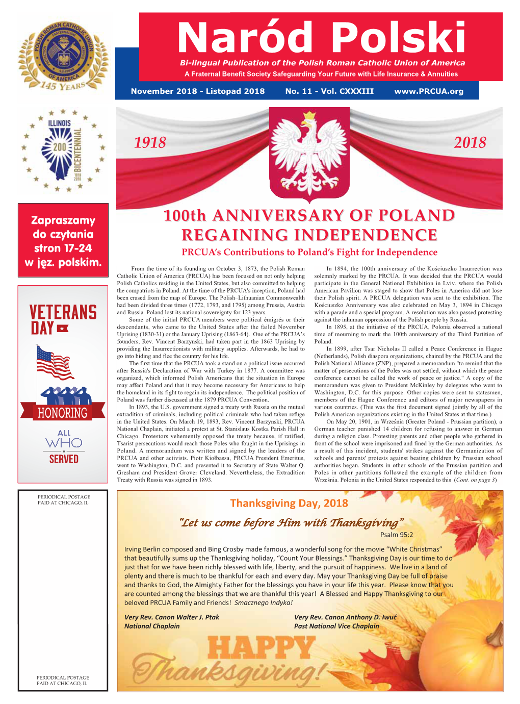 Naród Polski Bi-Lingual Publication of the Polish Roman Catholic Union of America a Fraternal Benefit Society Safeguarding Your Future with Life Insurance & Annuities