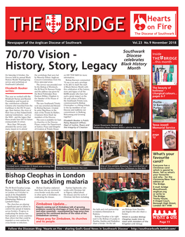 70/70 Vision - the BRIDGE Celebrates ...This Month Black History History, Story, Legacy Month