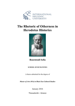 The Rhetoric of Otherness in Herodotus Histories