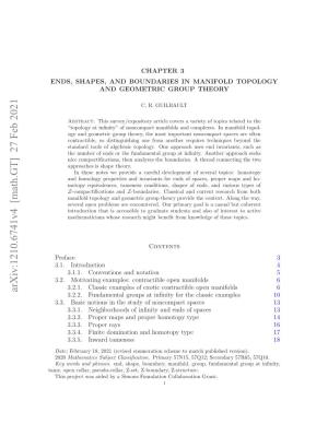 Ends, Shapes, and Boundaries in Manifold Topology and Geometric