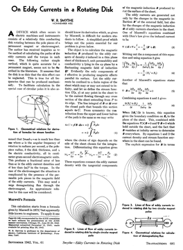 On Eddy Currents in a Rotating Disk Ί at the Surface of the Sheet