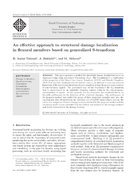 An E Ective Approach to Structural Damage Localization in Exural Members Based on Generalized S-Transform