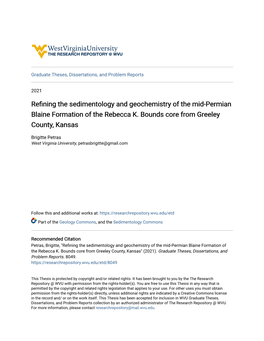 Refining the Sedimentology and Geochemistry of the Mid-Permian Blaine Formation of the Rebecca K