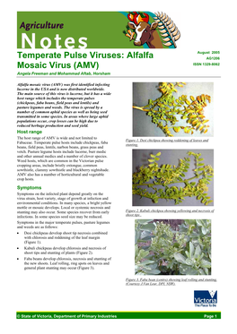 Temperate Pulse Viruses: Alfalfa Mosaic Virus (AMV) (Vic)