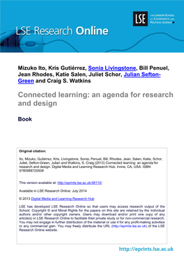 Connected Learning: an Agenda for Research and Design