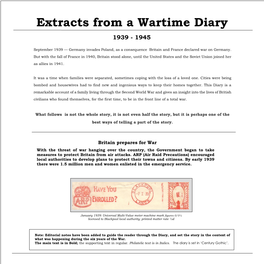 Extracts from a Wartime Diary 1939-45