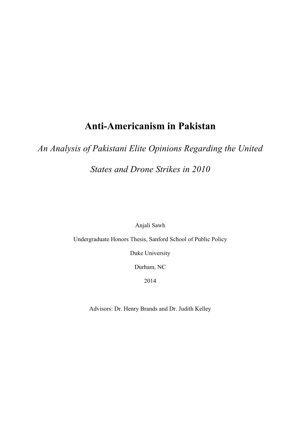 Anti-Americanism in Pakistan