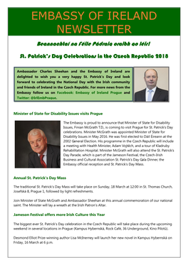 Embassy of Ireland Newsletter