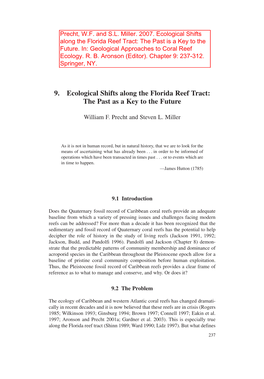 Ecological Shifts Along the Florida Reef Tract: the Past As a Key to the Future