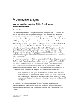 A Diminutive Enigma New Perspectives on Arthur Phillip, First Governor of New South Wales