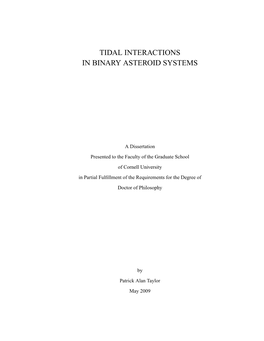 Tidal Interactions in Binary Asteroid Systems