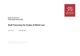 Draft Taxonomy for Codes of Welsh Law