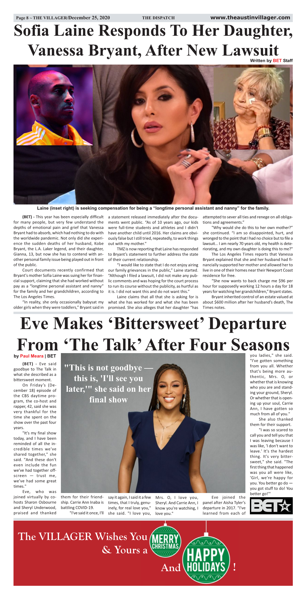 Eve Makes 'Bittersweet' Departure from 'The Talk'