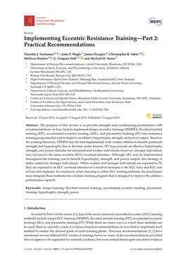 Implementing Eccentric Resistance Training—Part 2: Practical Recommendations