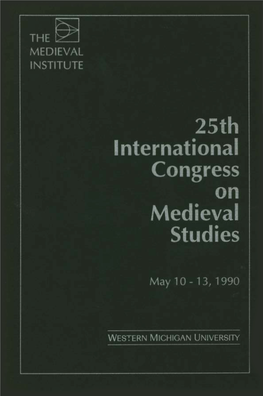 25Th International Congress on Medieval Studies