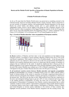 Specifics of Integration of Islamic Population in Russian Society