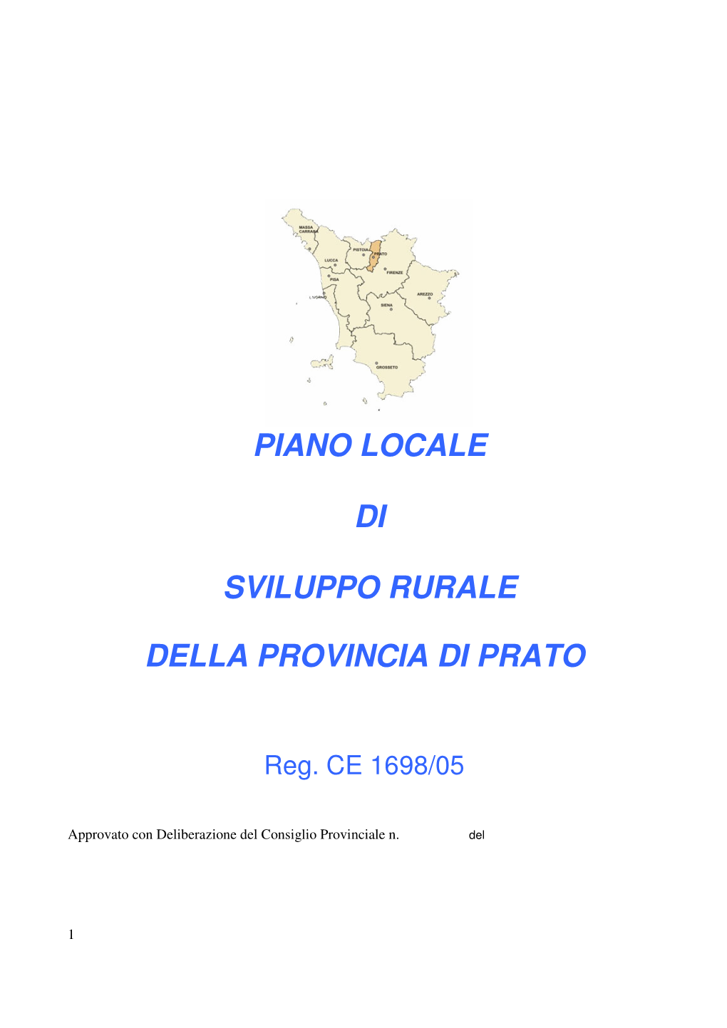 Piano Locale Di Sviluppo Rurale Della Provincia Di