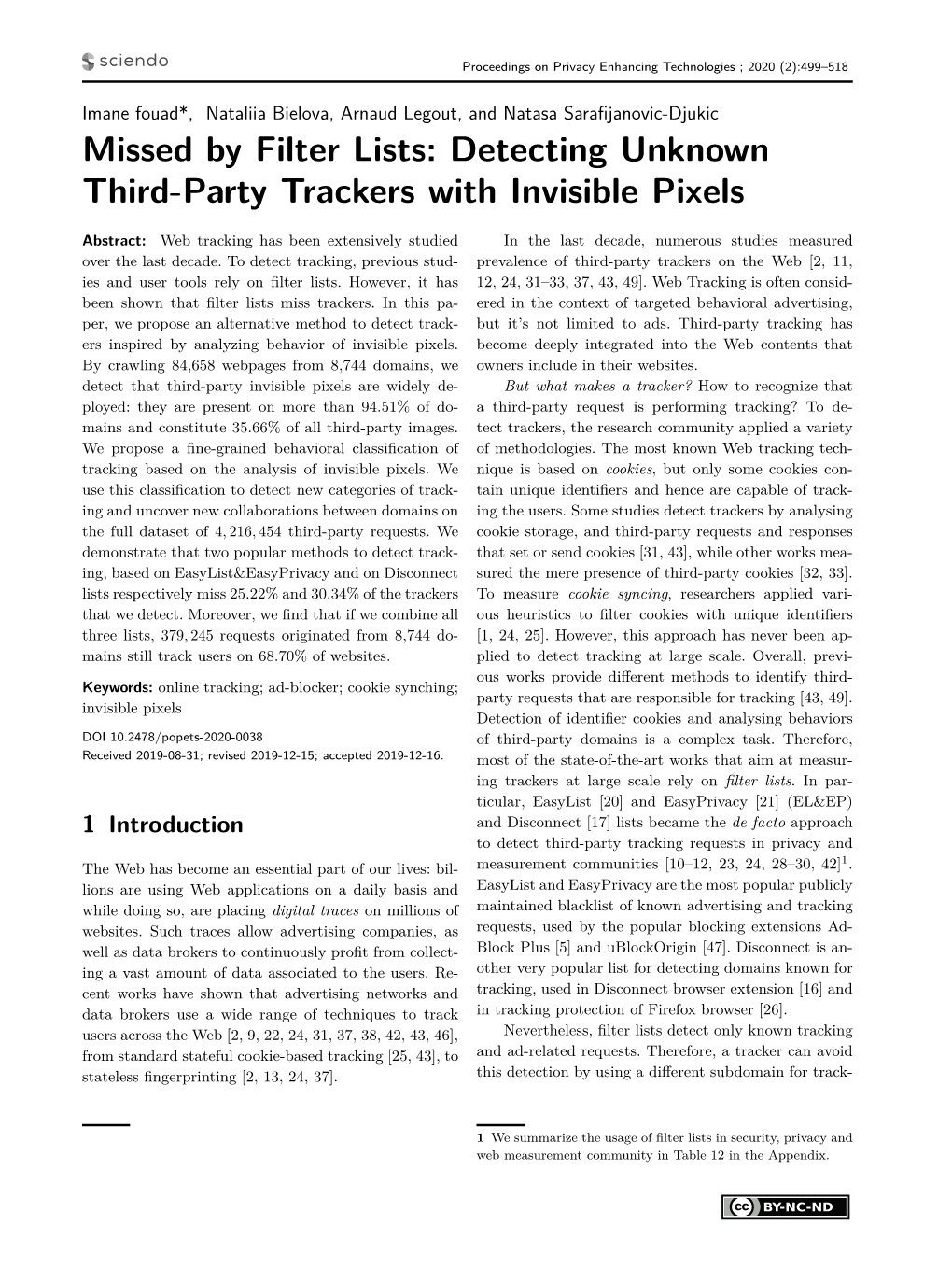 Missed by Filter Lists: Detecting Unknown Third-Party Trackers with Invisible Pixels