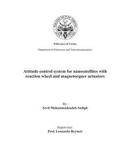 Attitude Control System for Nanosatellites with Reaction Wheel and Magnetorquer Actuators