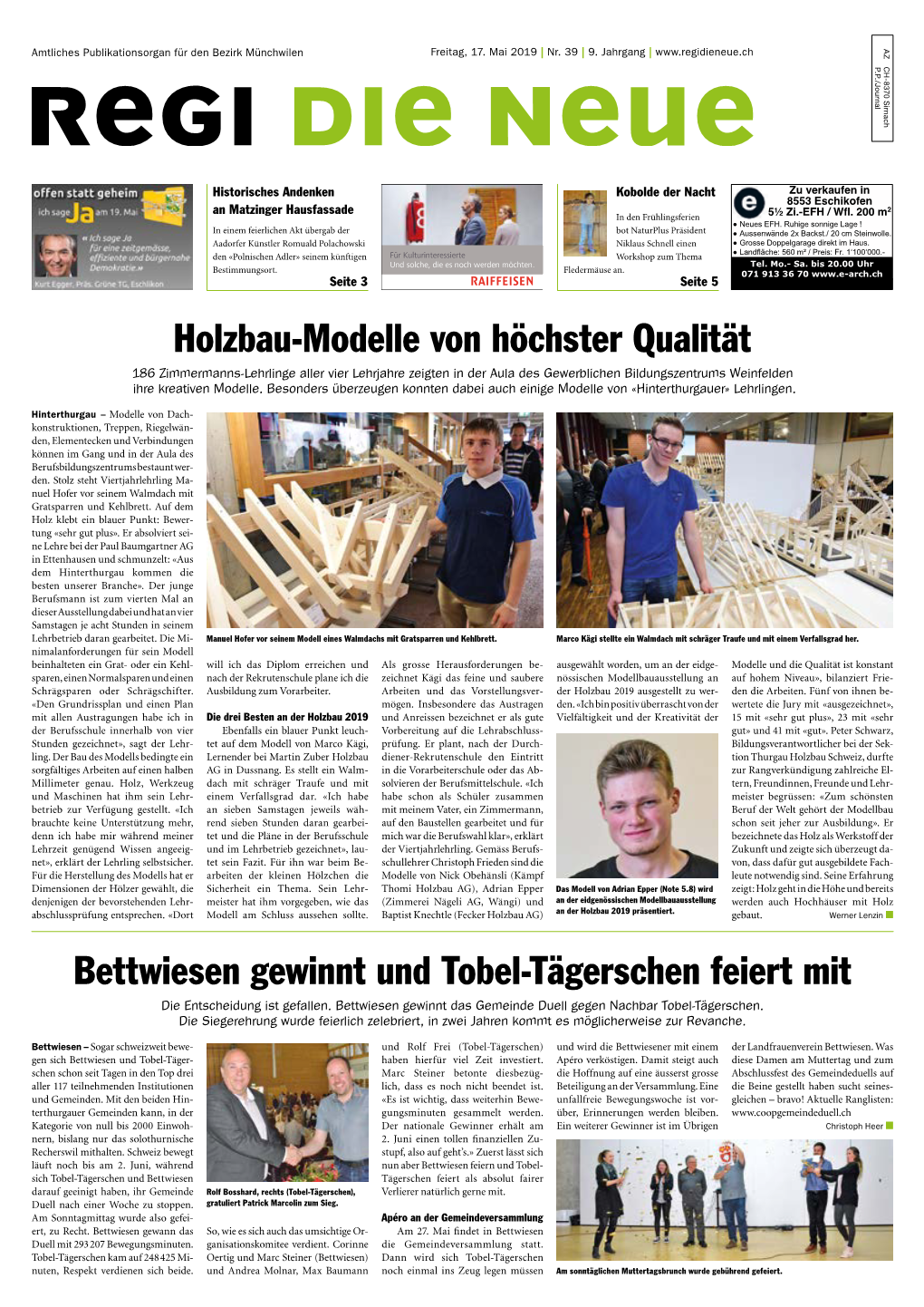 Holzbau-Modelle Von Höchster Qualität Bettwiesen Gewinnt Und