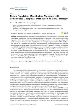 Urban Population Distribution Mapping with Multisource Geospatial Data Based on Zonal Strategy