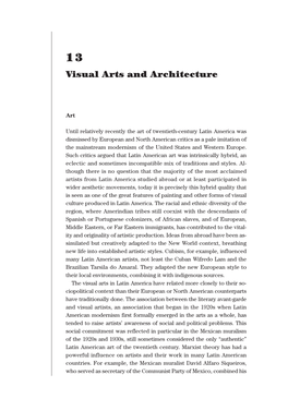 Visual Arts and Architecture